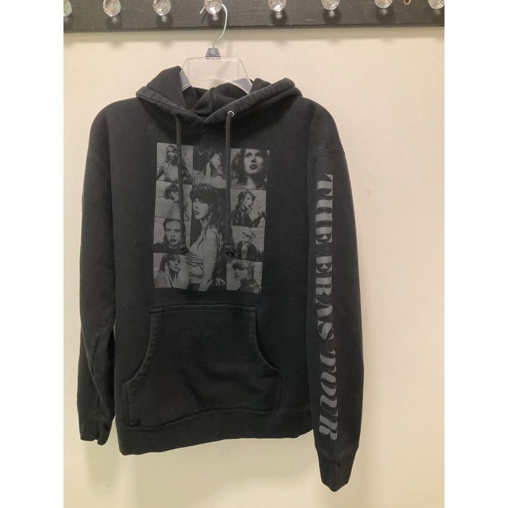 Taylor Swift eras tour concert black hoodie, Medium, Concert dates listed